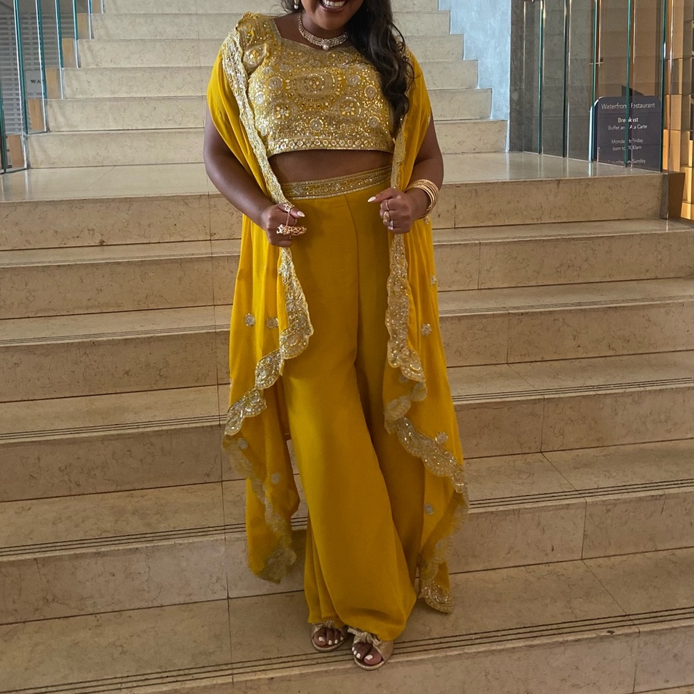 Yellow Choli and Palazzo Pant Set